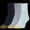 * Basics Womens Gold Toe 3Pk. Ultra Soft Turn-Cuff Quarter Socks Basics