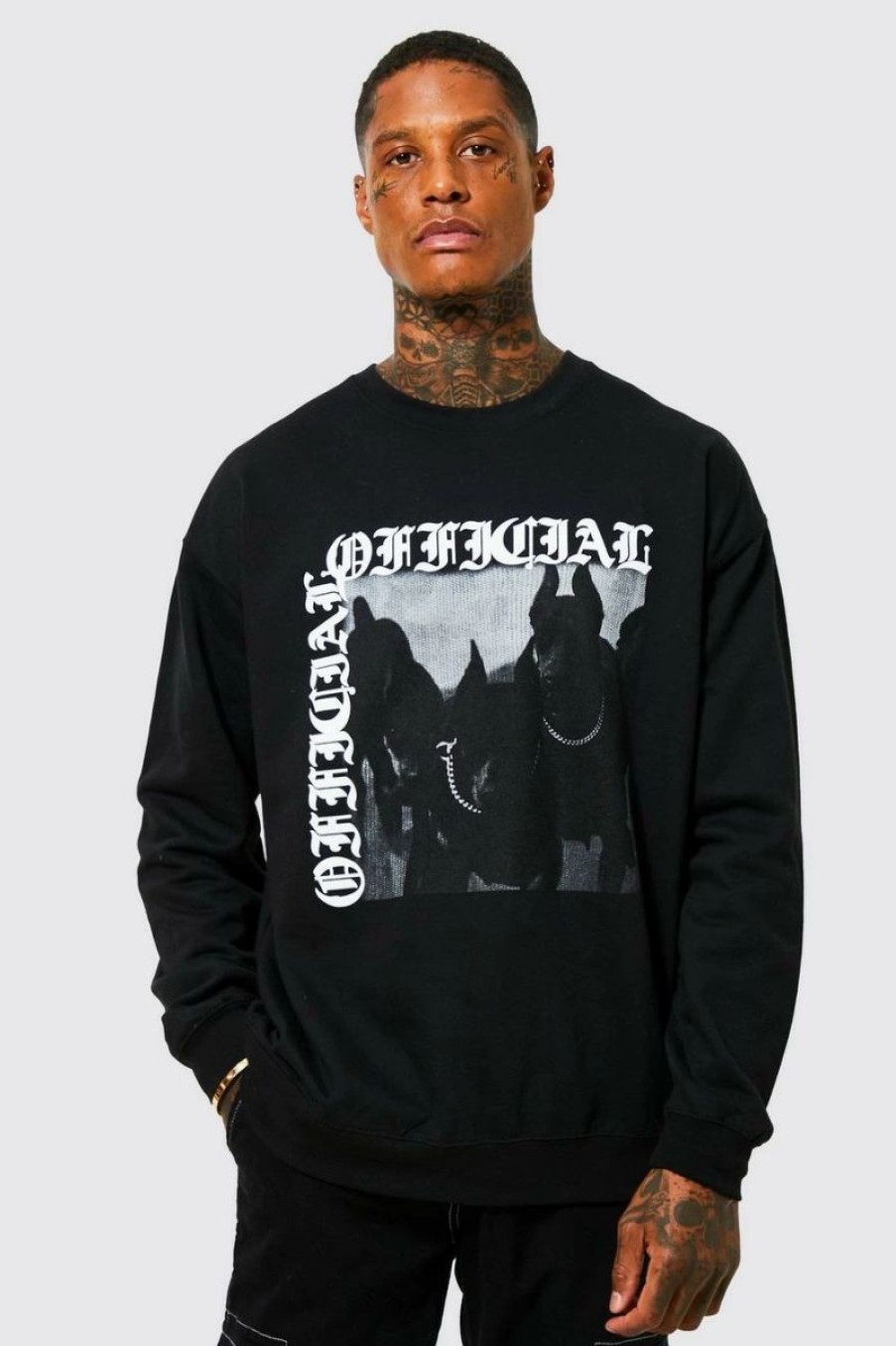 * Oversized Official Dog Graphic Sweatshirt Printed Sweatshirt