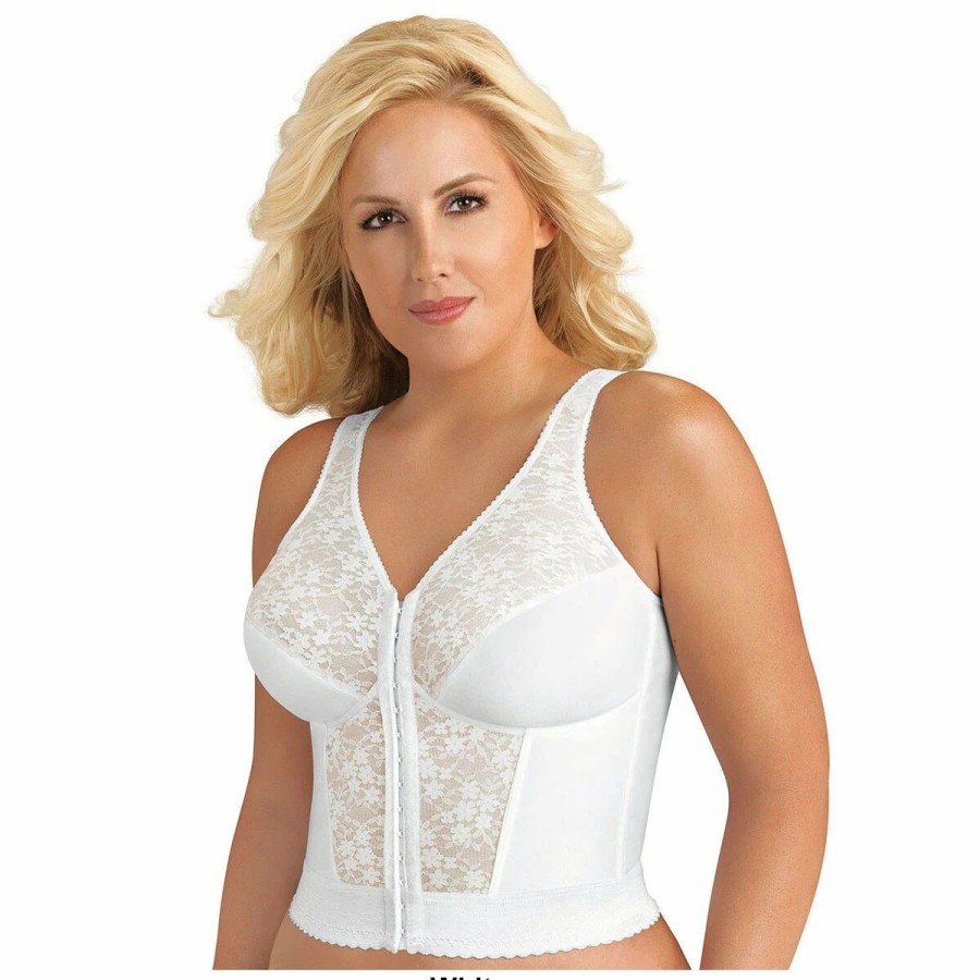 * Basics Womens Exquisite Form Fully Front Close Wire-Free Longline Bra Basics