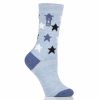 * Basics Womens Heat Holders Ultra Lite Stars Crew Socks Denim Basics