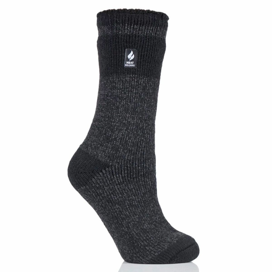 * Basics Womens Heat Holders Snowdrop Block Twist Crew Sock Basics