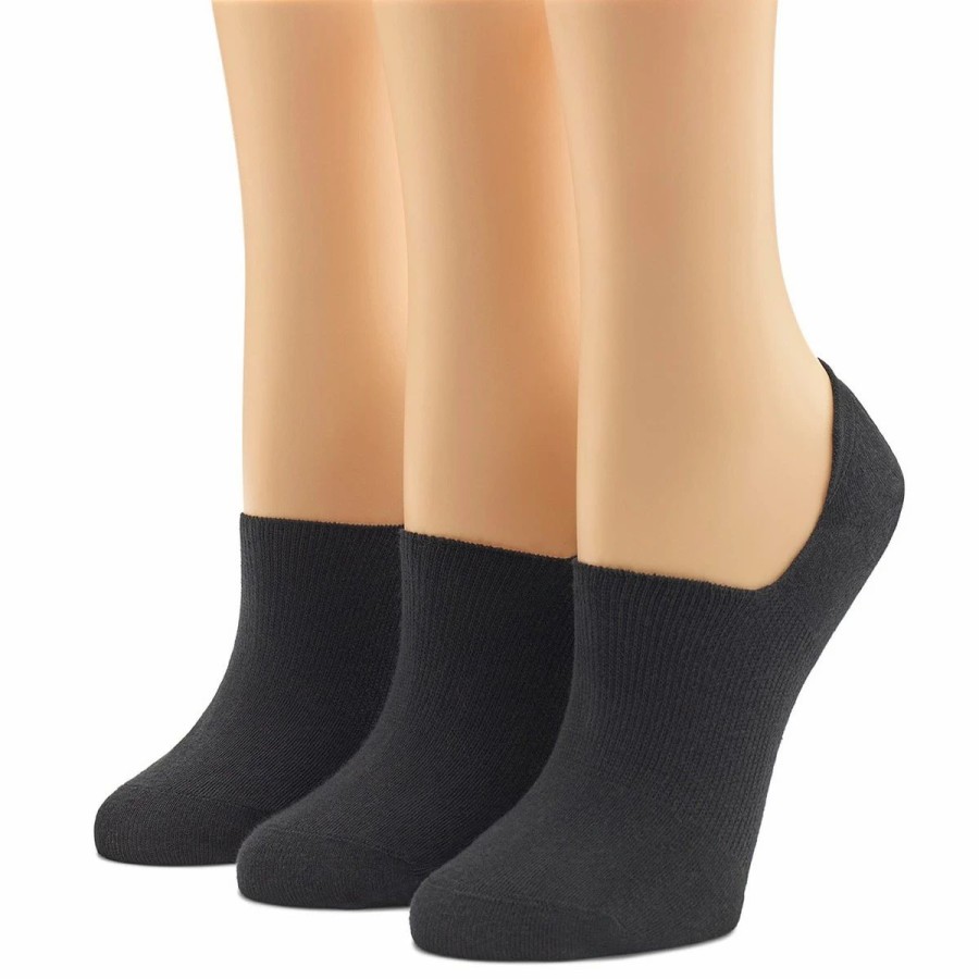 * Basics Womens Hue 3Pk. Cotton No Show Arch Hug Socks Basics