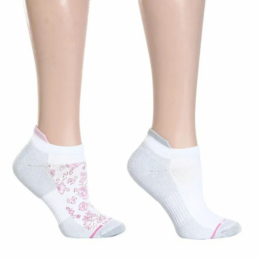 * Basics Womens Dr. Motion 2Pk Rose Print Ankle Socks Basics