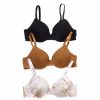 * Basics Womens Danskin 3Pk. Micro Fashion Underwire Bras Ds2339-3Pkaw Basics