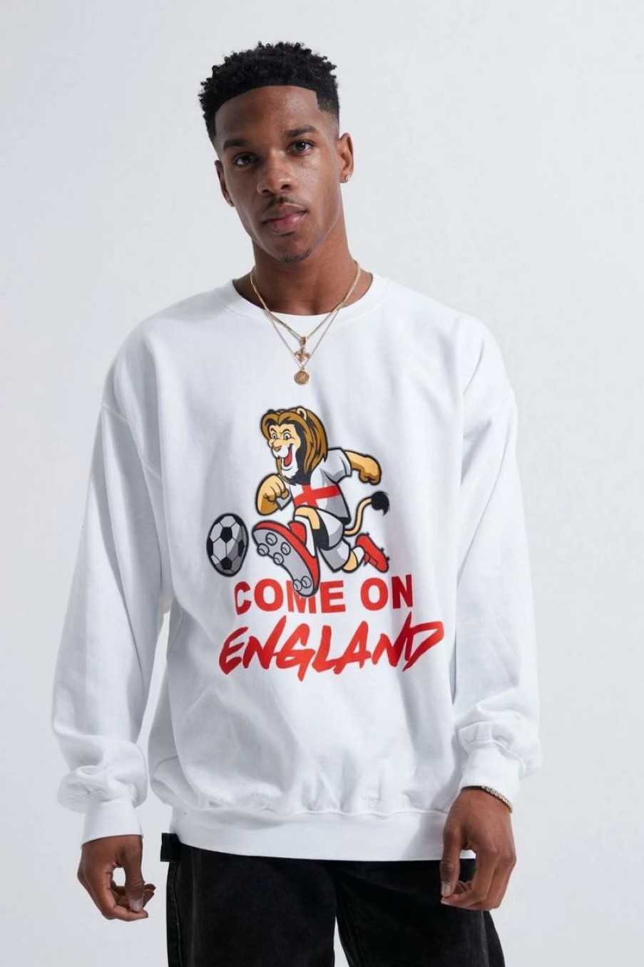 * Oversized Come On England Lion Sweatshirt Printed Sweatshirt