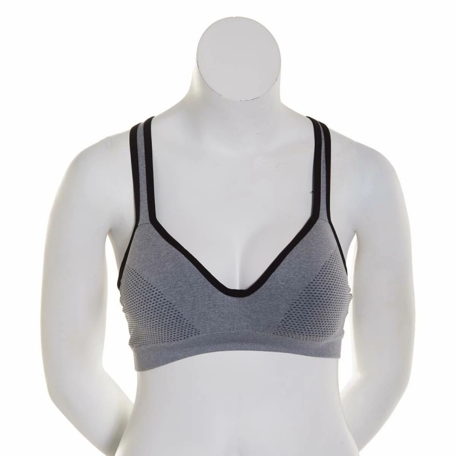 * Basics Womens Shadow Sport Medium Impact Molded Cup Sports Bra Basics