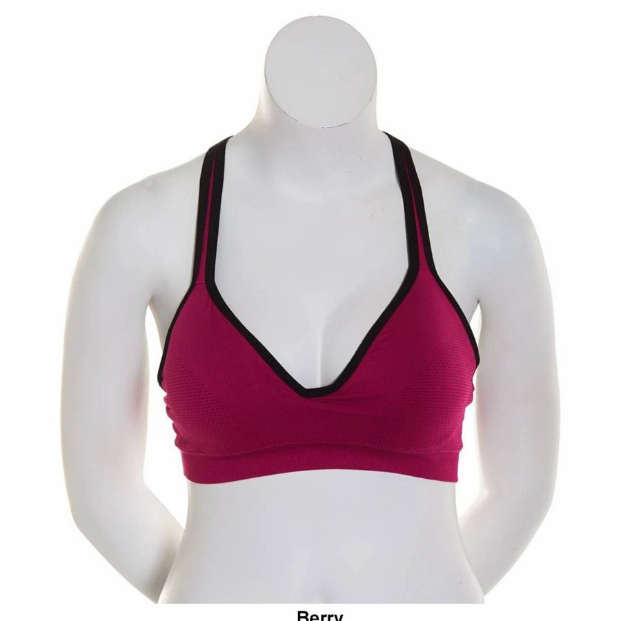 * Basics Womens Shadow Sport Medium Impact Molded Cup Sports Bra Basics