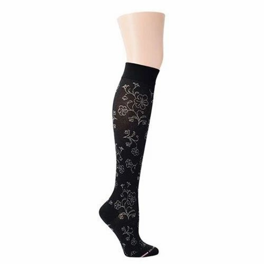 * Basics Womens Dr. Motion Compression Floral Pattern Knee High Socks Basics