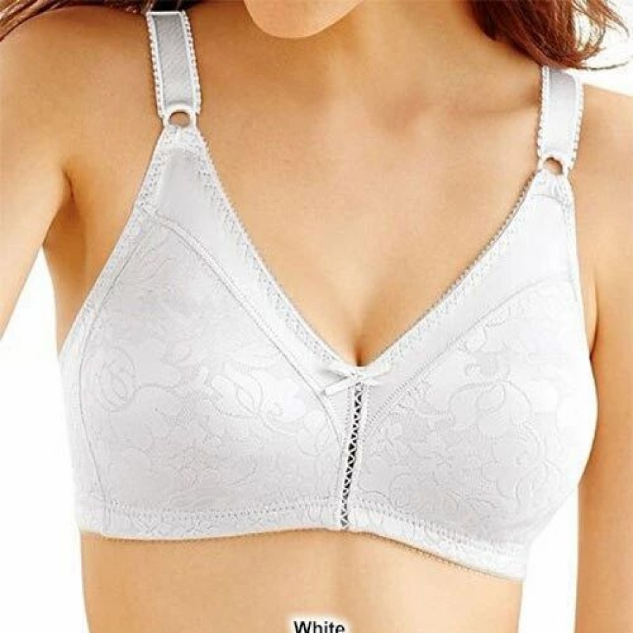 * Basics Womens Bali Double Support Lace Wire Free Spa Bra 3372 Basics