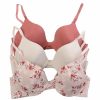 * Basics Womens Laura Ashley 3Pk. Underwire Bras Ls4239-3Pkef Basics