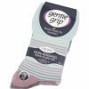 * Basics Womens Gentle Grip 3Pk. Dainty Flower/Dot/Stripe Crew Socks Basics