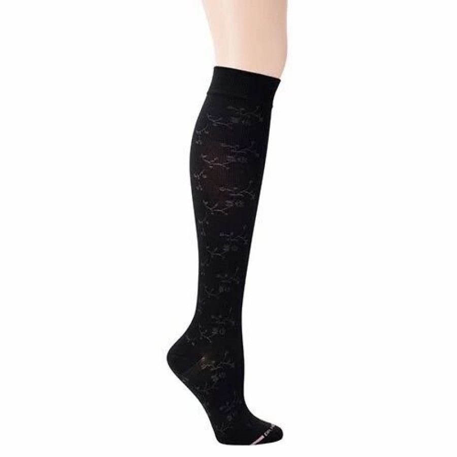 * Basics Womens Dr. Motion Knee High Floral Compression Socks Basics