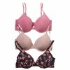 * Basics Womens Laura Ashley 3Pk. Lace Laser Underwire Bras Ls4239-3Pkeg Basics