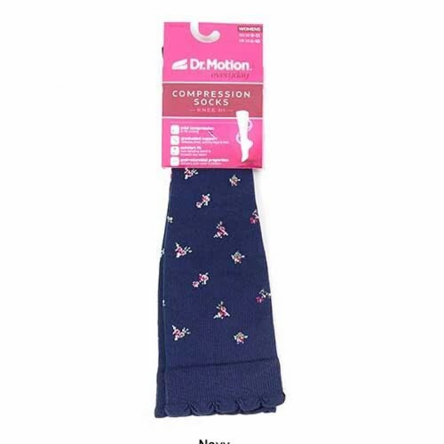 * Basics Womens Dr. Motion Compression Liberty Floral Knee High Socks Basics