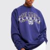 * Oversized Extended Neck Graphic Sweatshirt Printed Sweatshirt