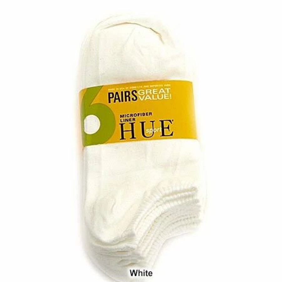 * Basics Womens Hue Microfiber Liner 6Pk. No Show Socks Basics