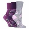 * Basics Womens Gentle Grip 3Pk. Kitten Purrfect Novelty Crew Socks Basics