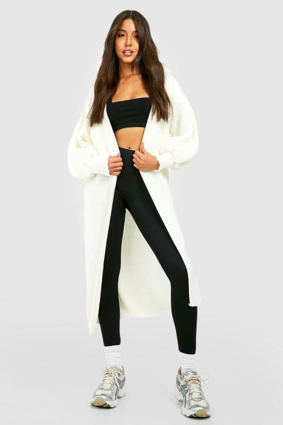 * Oversized Balloon Sleeve Cardigan White