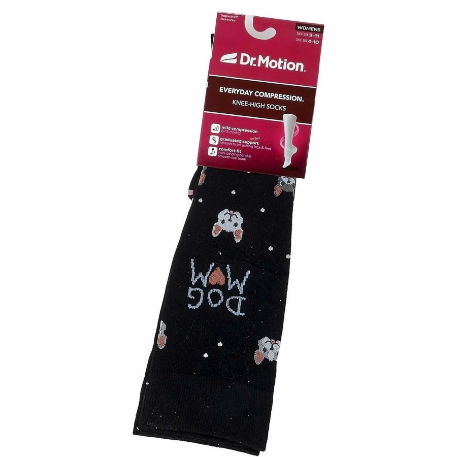 * Basics Womens Dr. Motion Dog Mom Compression Knee High Socks Basics