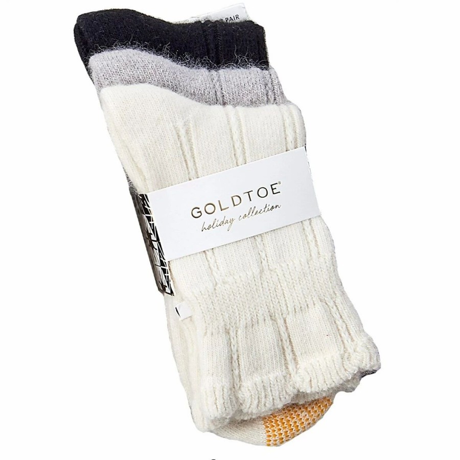 * Basics Womens Gold Toe 3Pk. Heavy Knit Bubble Crew Socks Basics