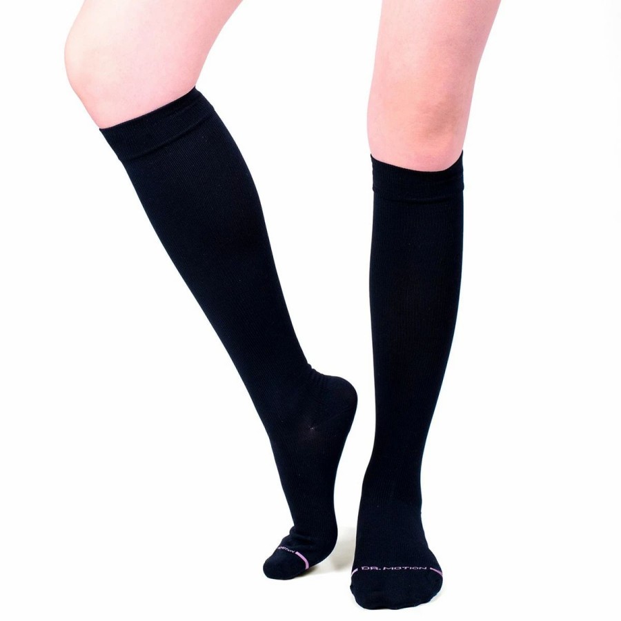 * Basics Womens Dr. Motion Basic Solid Microfiber Knee High Socks Basics