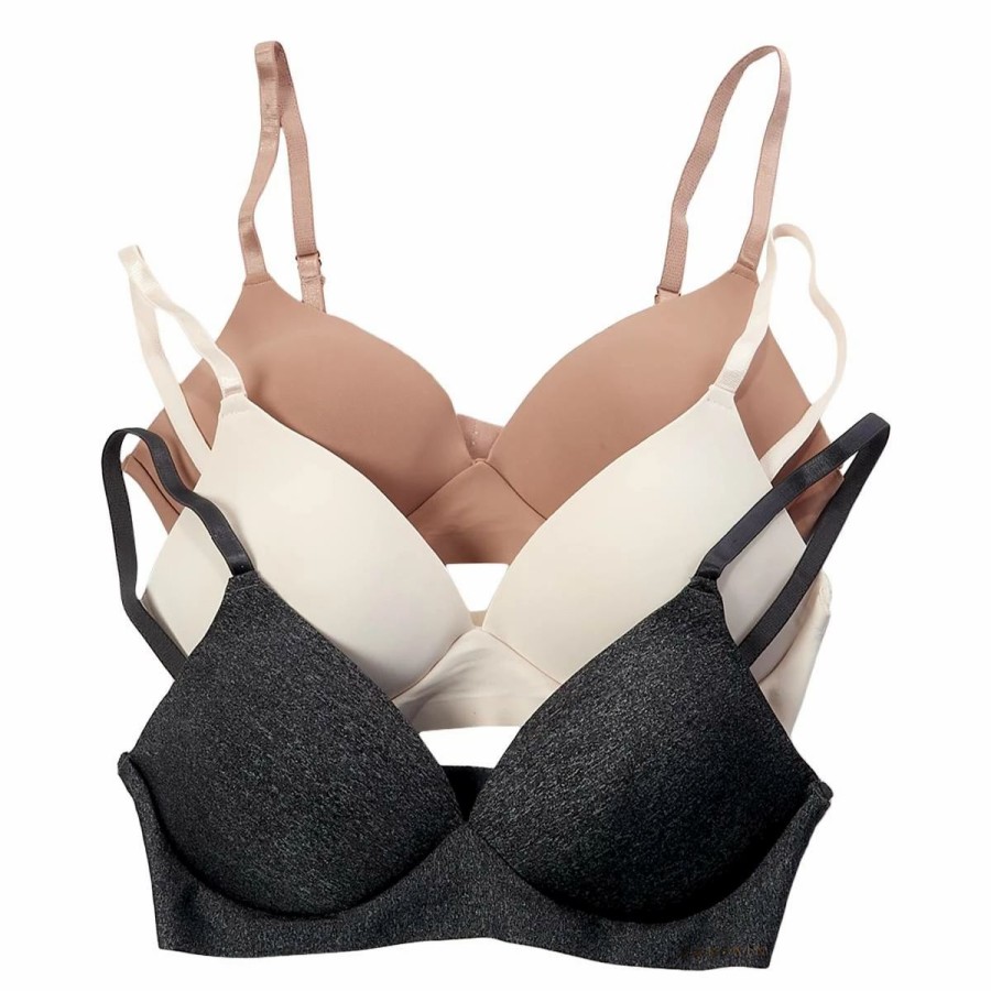 * Basics Womens Danskin 3Pk. Bonded Micro Wire-Free Bras Ds3930-3Pkw Basics