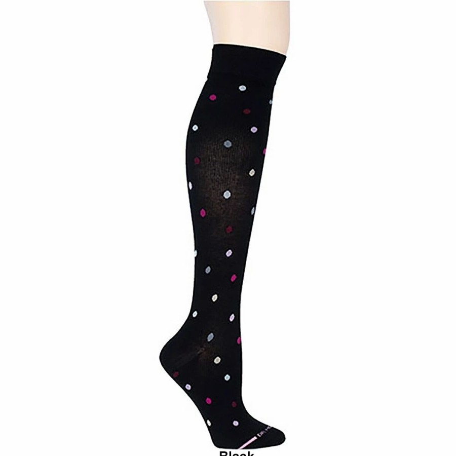 * Basics Womens Dr. Motion Compression Dancing Dot Knee High Socks Basics