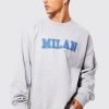 * Oversized Milan Varsity Graphic Sweatshirt Printed Sweatshirt