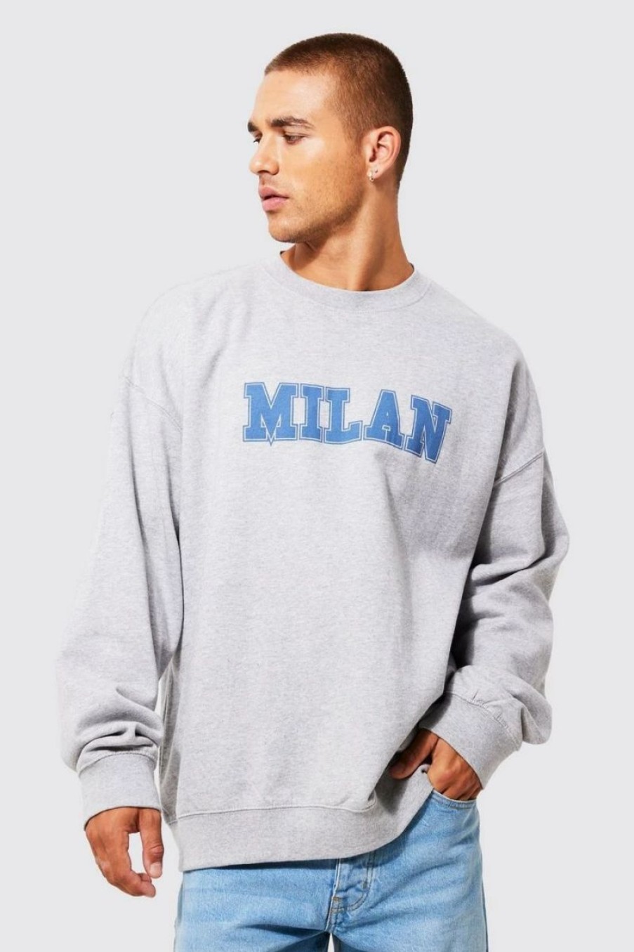 * Oversized Milan Varsity Graphic Sweatshirt Printed Sweatshirt