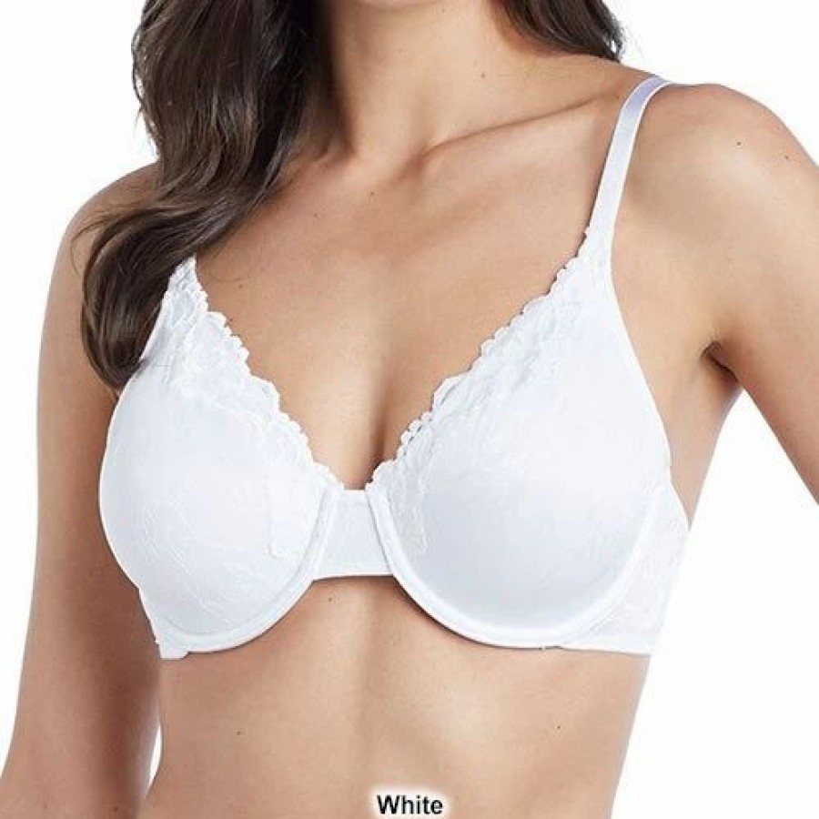 * Basics Womens Ellen Tracy Lace Trim Jacquard Bra 6409 Basics