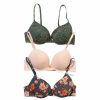 * Basics Womens Daisy Fuentes 3Pk. Lace India Ink T-Shirt Bras Df1146-3Pk Basics