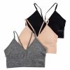 * Basics Womens Danskin 3Pk. Seamless Longlined Bralettes-Ds2797-3Pkbl Basics