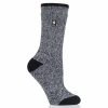 * Basics Womens Heat Holders Lite Viola Twist Crew Sock Black Basics