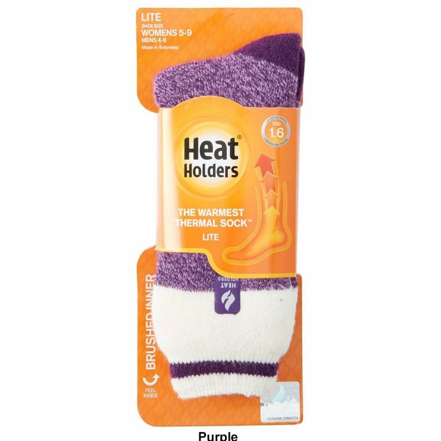 * Basics Womens Heat Holders Willow Lite Twist Block Crew Socks Basics