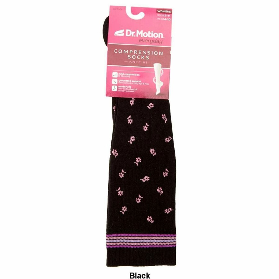 * Basics Womens Dr. Motion Tonal Ditsy Daisy Print Knee Hi Socks Basics